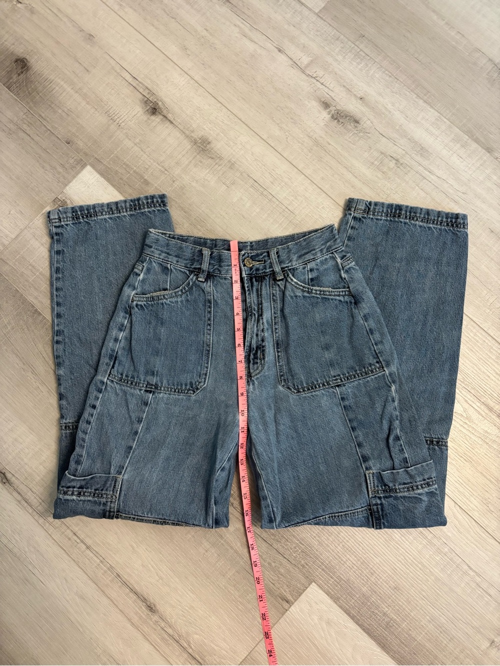 BDG Urban Outfitters Patchwork Cargo Jeans High Rise Baggy 26 - Picture 6 of 14